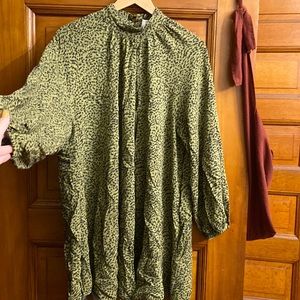 H&M Mod Mockneck Leopard Dress